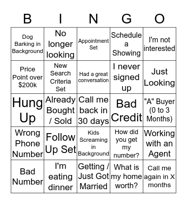 FCR CALL NIGHT! Bingo Card