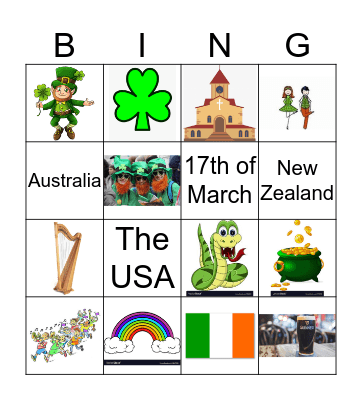 St. Patrick's Day Bingo Card