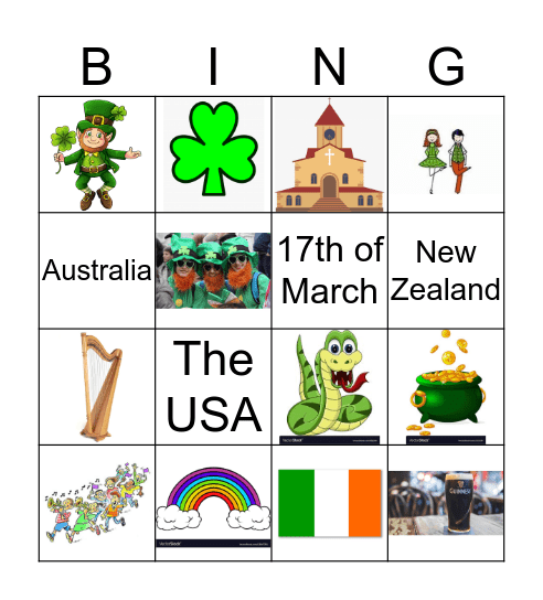 St. Patrick's Day Bingo Card