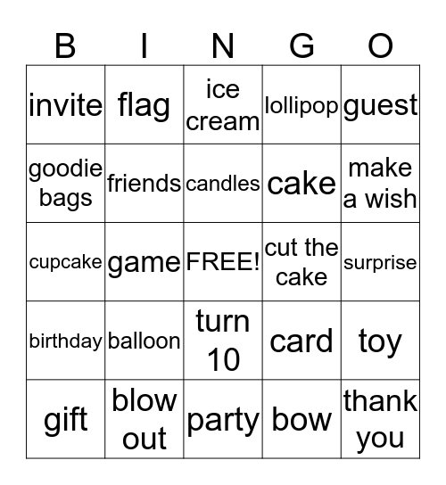 Happy Birthday! Bingo Card