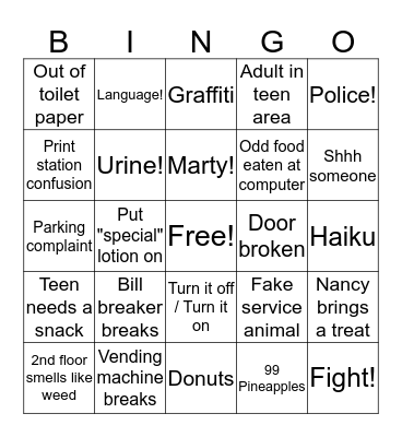Arvada Life Bingo Card