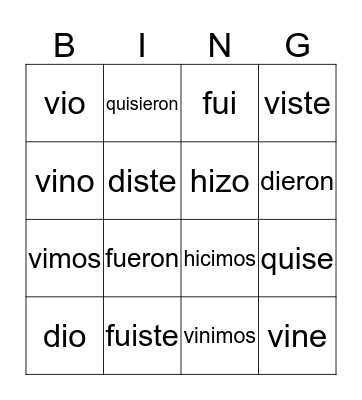EL GRUPO I + OTROS Bingo Card