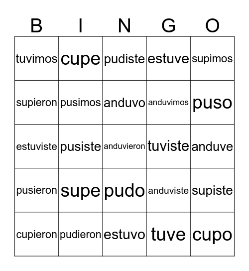 PONER & OTHER FUNNY STUFF (U GROUP) Bingo Card