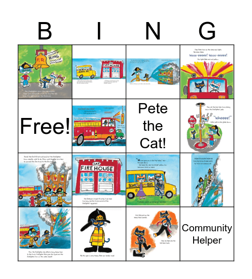 Firefighter Pete Bingo Card