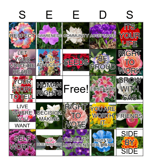 GROW WITH SAS Bingo Card