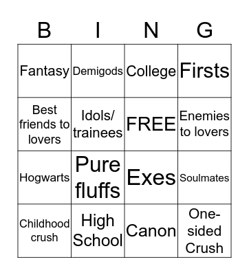 AU Prompts Bingo Card