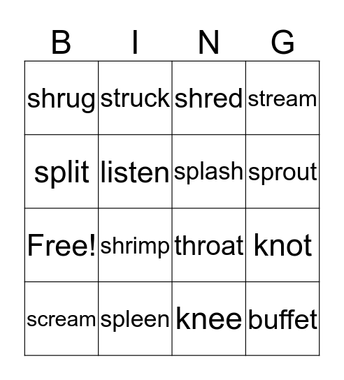 Powerful Phonics Bingo Card