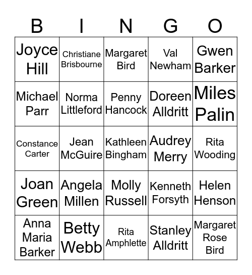 SKYLARK BINGO Card