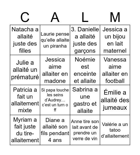 BINGO CALM Bingo Card