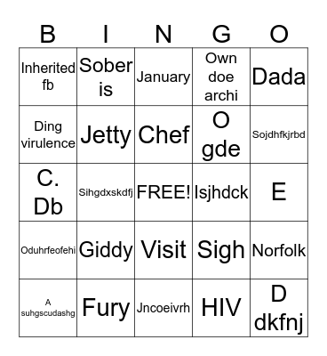 Vocabulary 1 Bingo Card