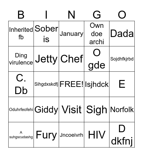 Vocabulary 1 Bingo Card