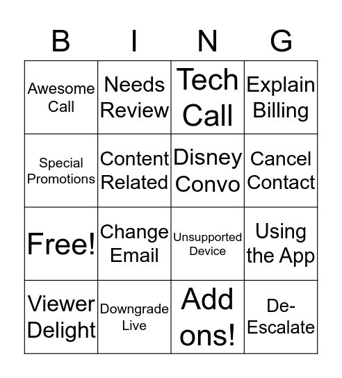 Team of the North Bingo! Bingo Card