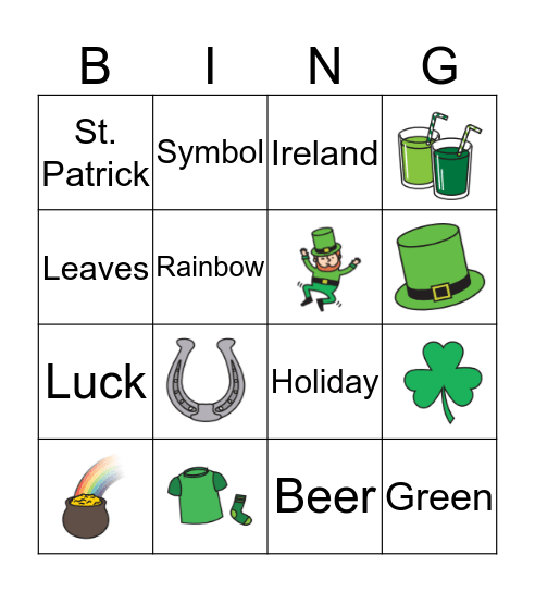 St. Patrick's Day Bingo Card