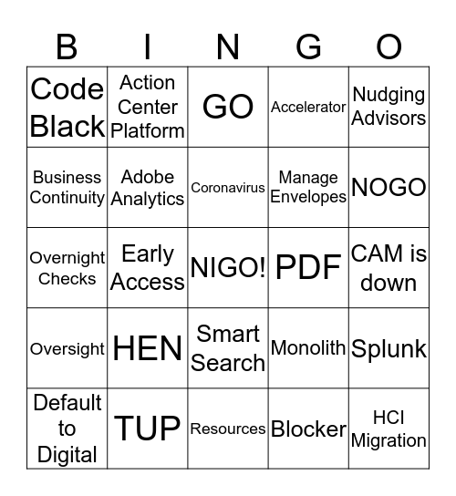 Bro Row Bingo Card