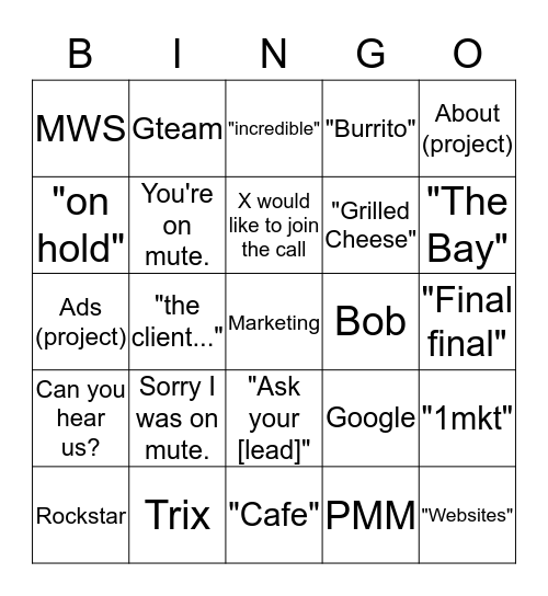 MWS Bingo Card
