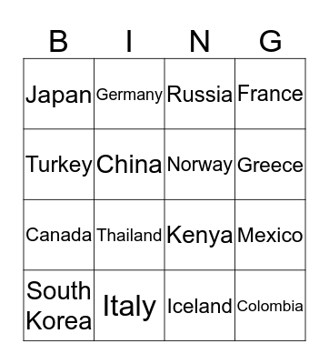 Making  A Nation  Bingo Card