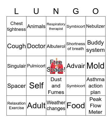 RESPIRATORY Bingo Card