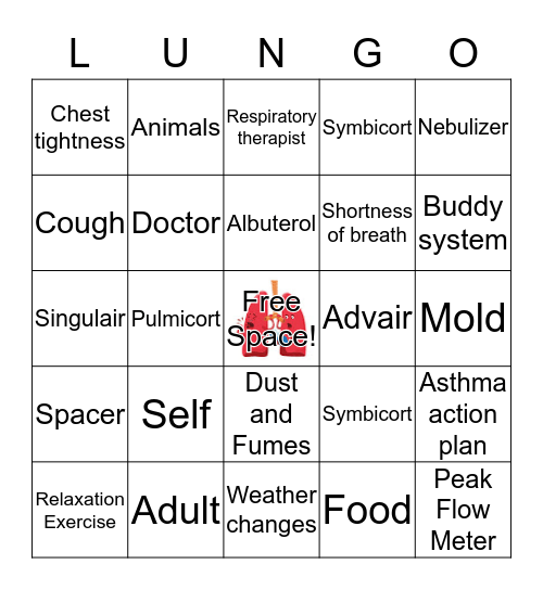 RESPIRATORY Bingo Card