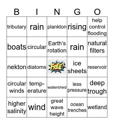 Fresh Water and Oceans Bingo Card