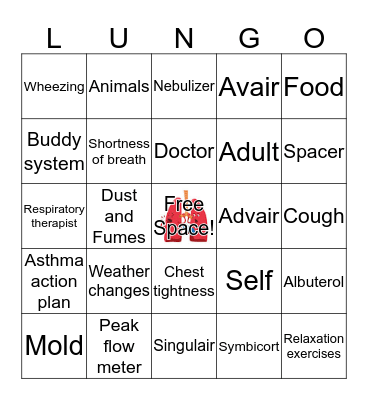 RESPIRATORY Bingo Card