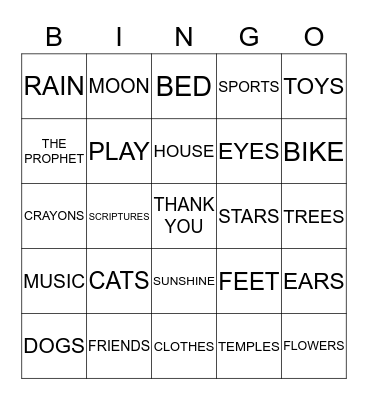 CTR - THANK YOU BINGO Card