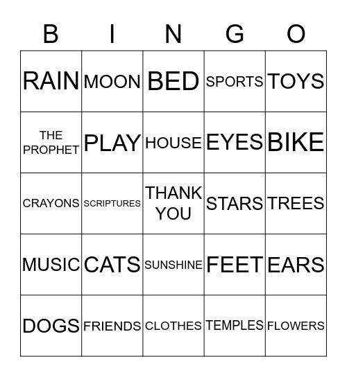 CTR - THANK YOU BINGO Card