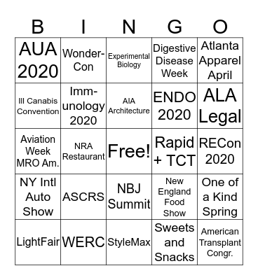 CV-19 Bingo Card