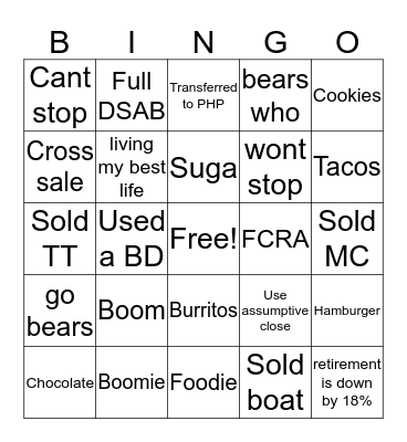 Bicylce Bingo Card