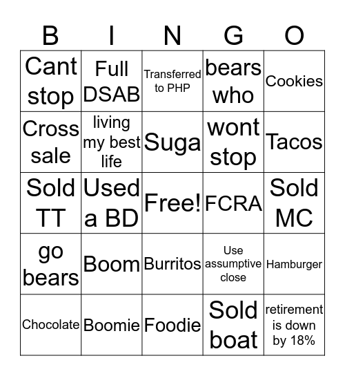 Bicylce Bingo Card