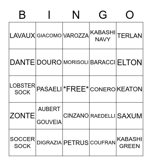 UNTUCKIT BINGO Card