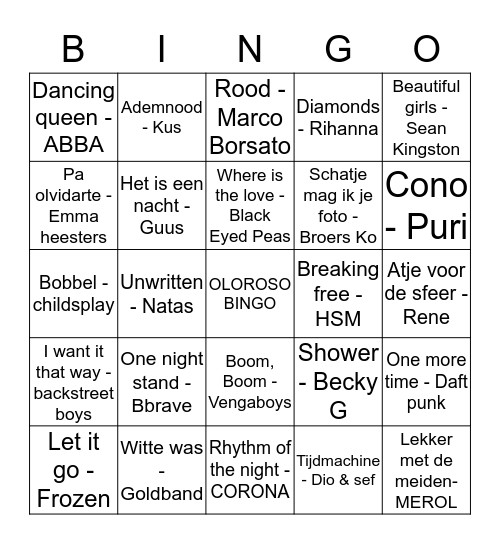 OLOROSO BINGO  Bingo Card