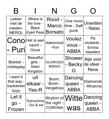 OLOROSO BINGO  Bingo Card
