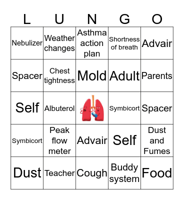 RESPIRATORY Bingo Card