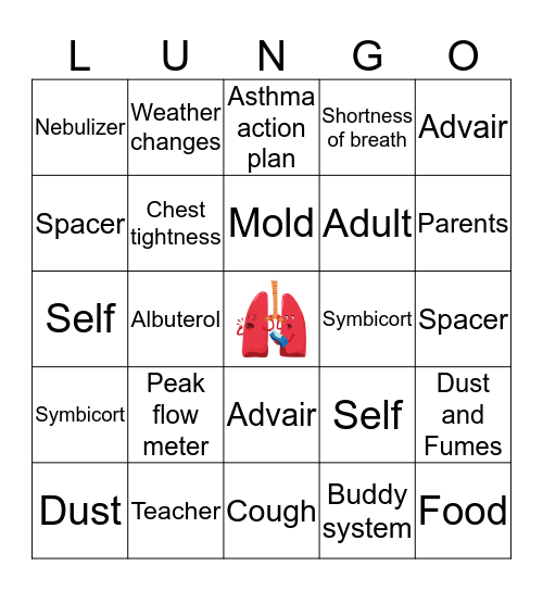 RESPIRATORY Bingo Card
