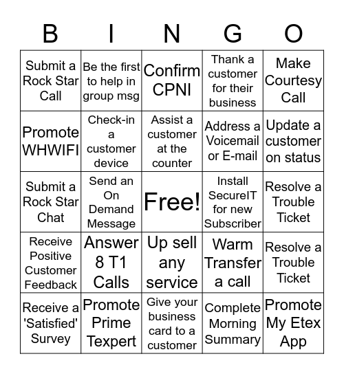 Bingo Card