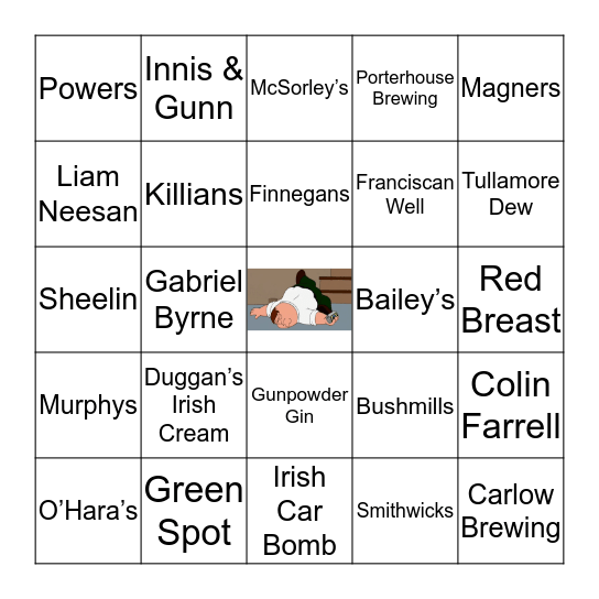 St. Patrick's Day Bingo Card