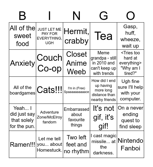 Bingo Trait Associa-Sean! Bingo Card