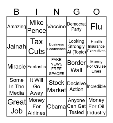 Coronavirus Bingo Card