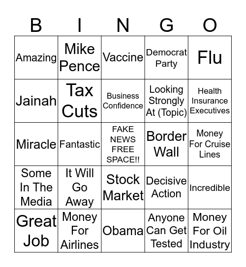 Coronavirus Bingo Card