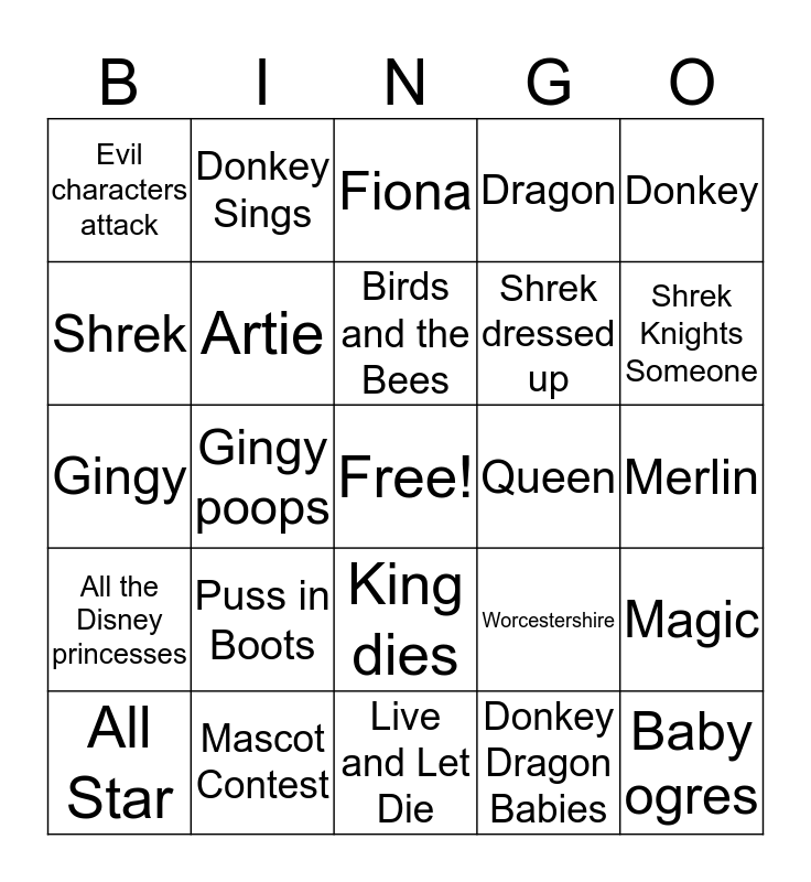 Movie Night Bingo Card