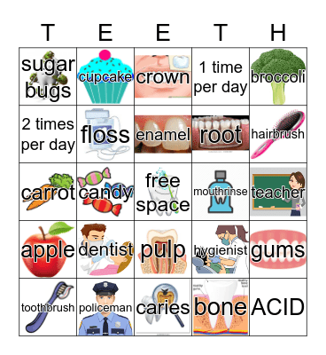 Don't Rush When You Brush Bingo Card