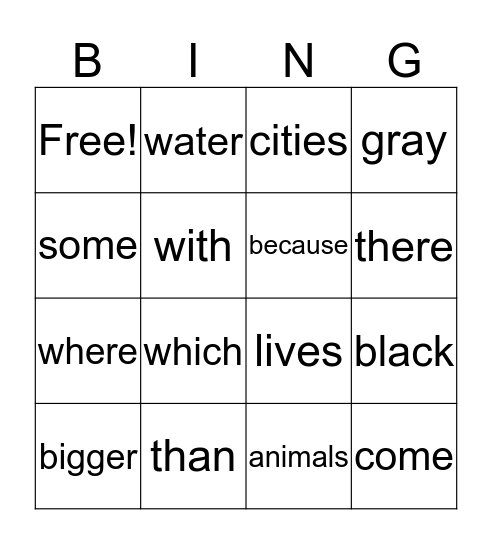 Bingo! Bingo Card