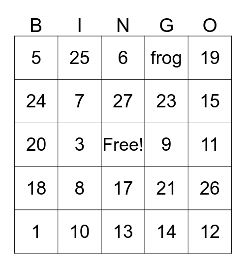 TEAMs Virtual Bingo Card