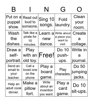 Fun Bingo Card