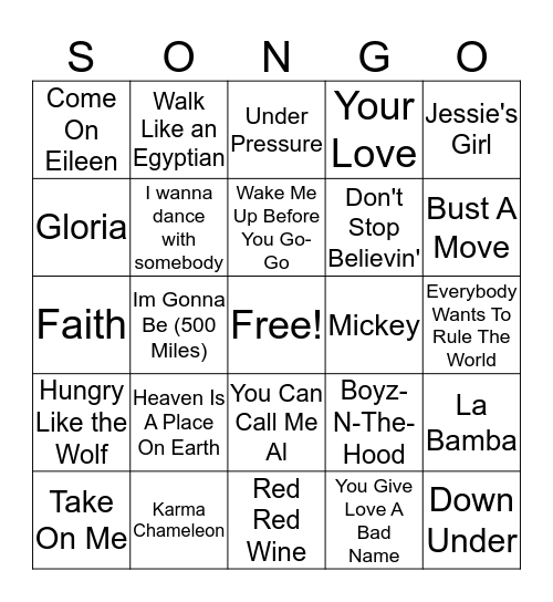 Round Two  - 80's Bingo Card