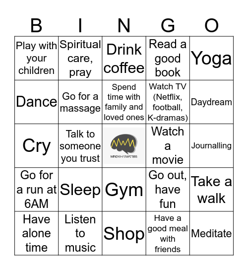 MOE Grief and Loss Bingo Card