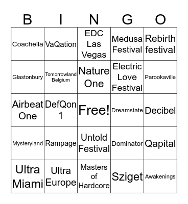 CANCELLED FESTIVAL BINGO Card