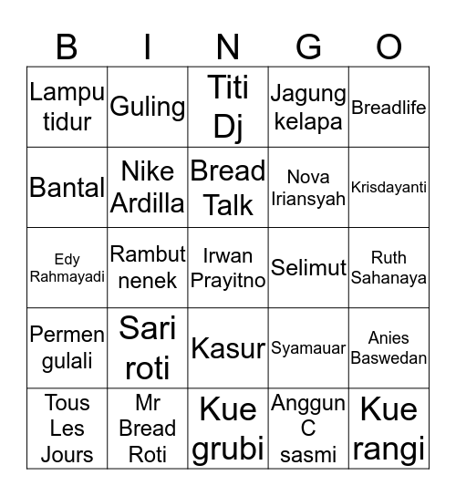 BINGO AYSKA Bingo Card