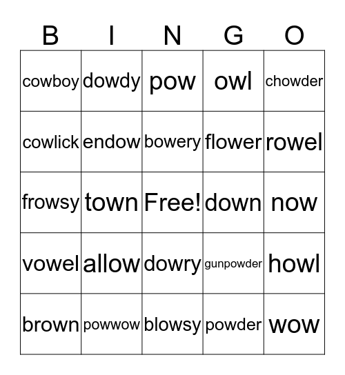 OW Bingo Card