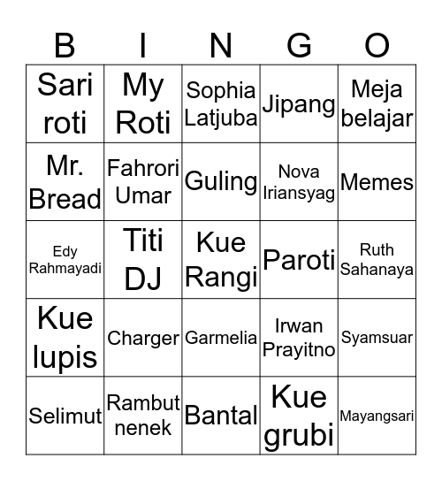 SEMANGAT Bingo Card